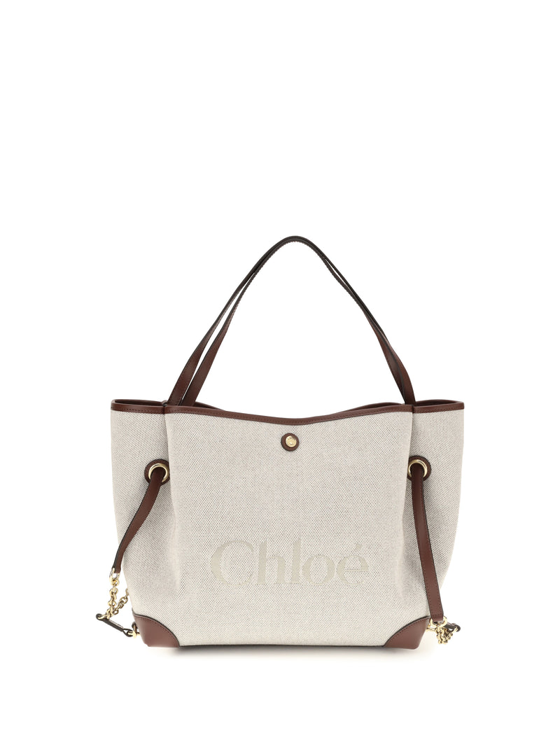 Chloe Chloé Clover Canvas Tote Bag Crafty Brown - World Class Fashion