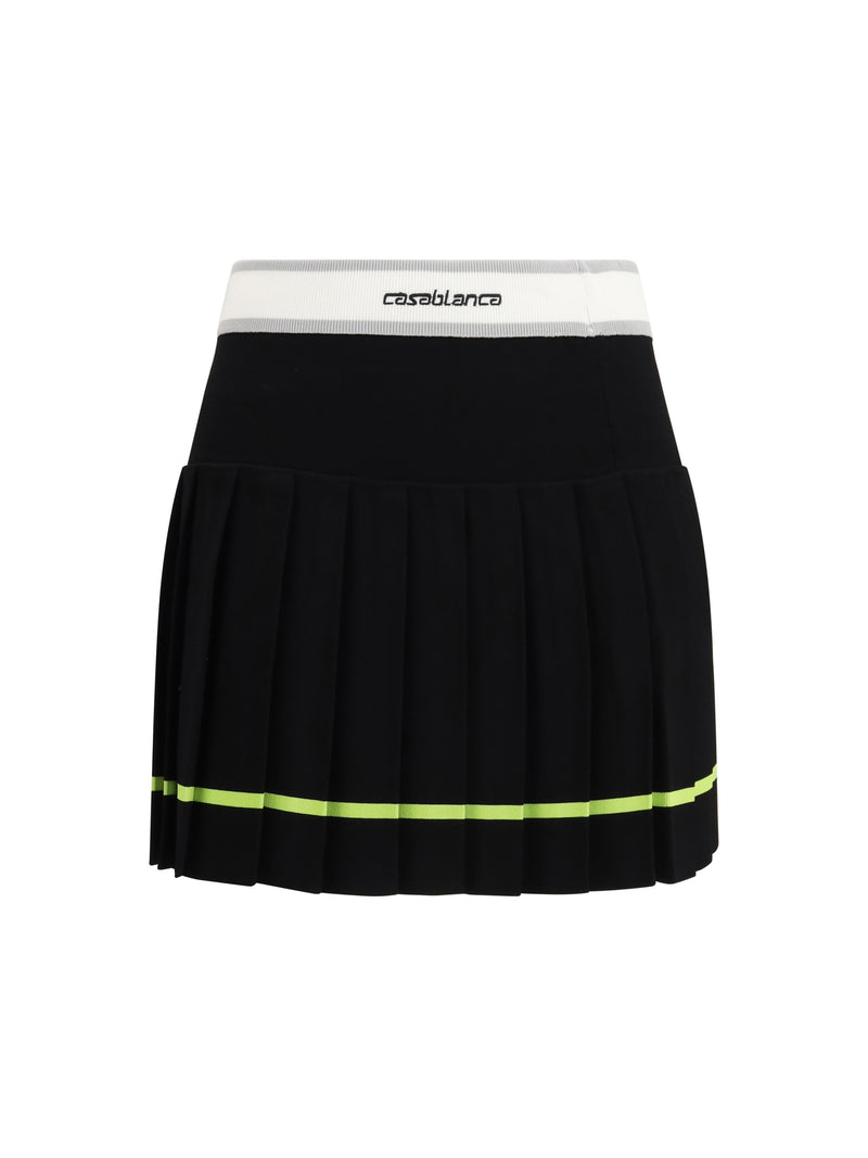 Casablanca Casablanca Striped Pleated Skirt Black Women - World Class Fashion
