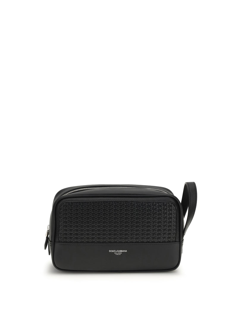 Dolce & Gabbana Dolce & Gabbana Leather Beauty Case Nero - World Class Fashion