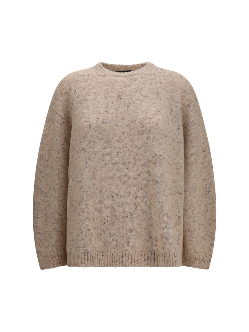 Fabiana Filippi Fabiana Filippi Bouclé Yarn Sweater with Lurex Beige - World Class Fashion