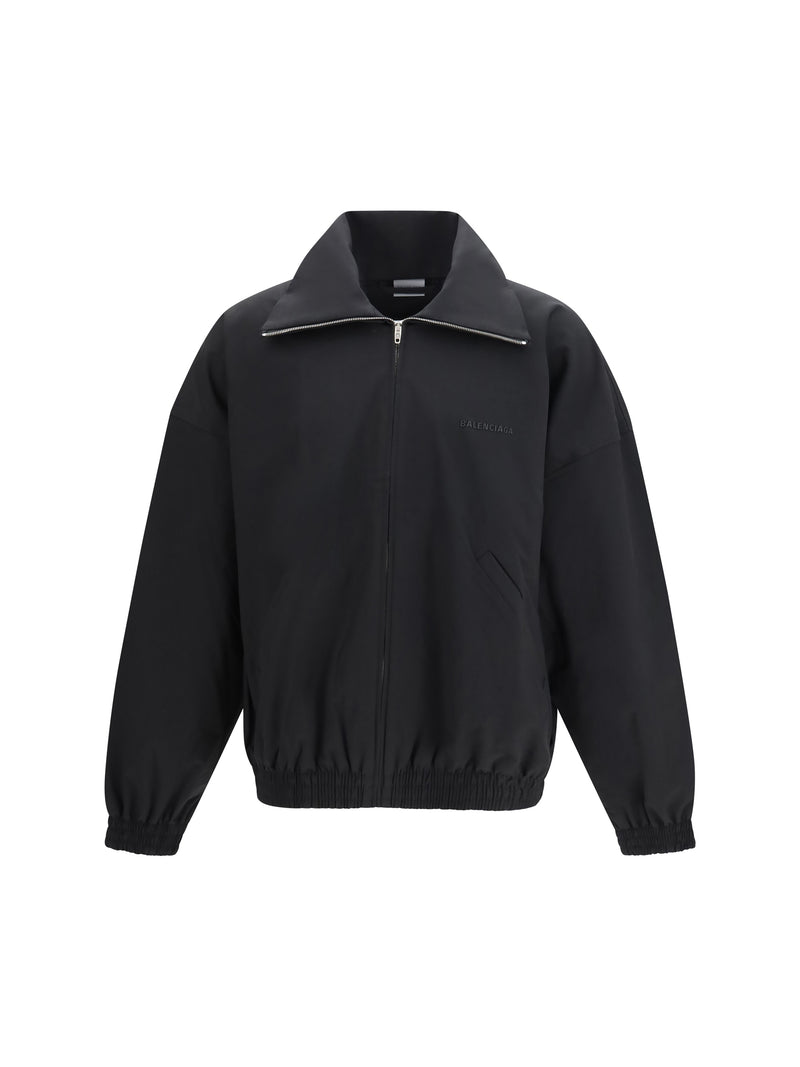 Balenciaga Balenciaga Stretch Technical Cotton Jersey Zip Jacket Black - World Class Fashion