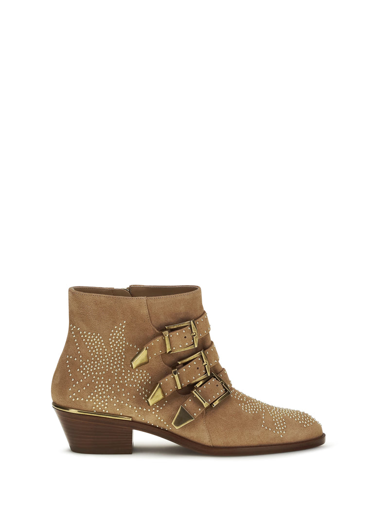 Chloe Chloé Suede Susan Boots Dusty Rose - World Class Fashion