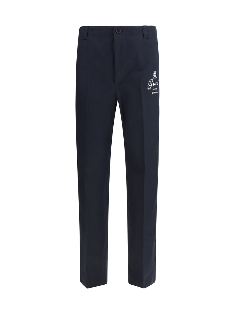 Gucci Gucci Compact Cotton Twill Pants Ink - World Class Fashion