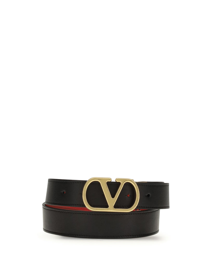 Valentino Garavani Valentino Garavani Reversible VLogo Signature Belt Nero/Rouge Pur - World Class Fashion