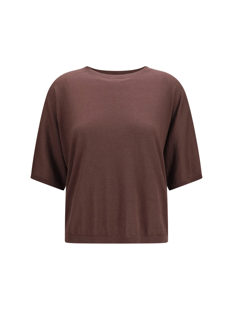 Brunello Cucinelli Brunello Cucinelli Short-sleeve Cashmere and Silk Sweater Uvetta - World Class Fashion