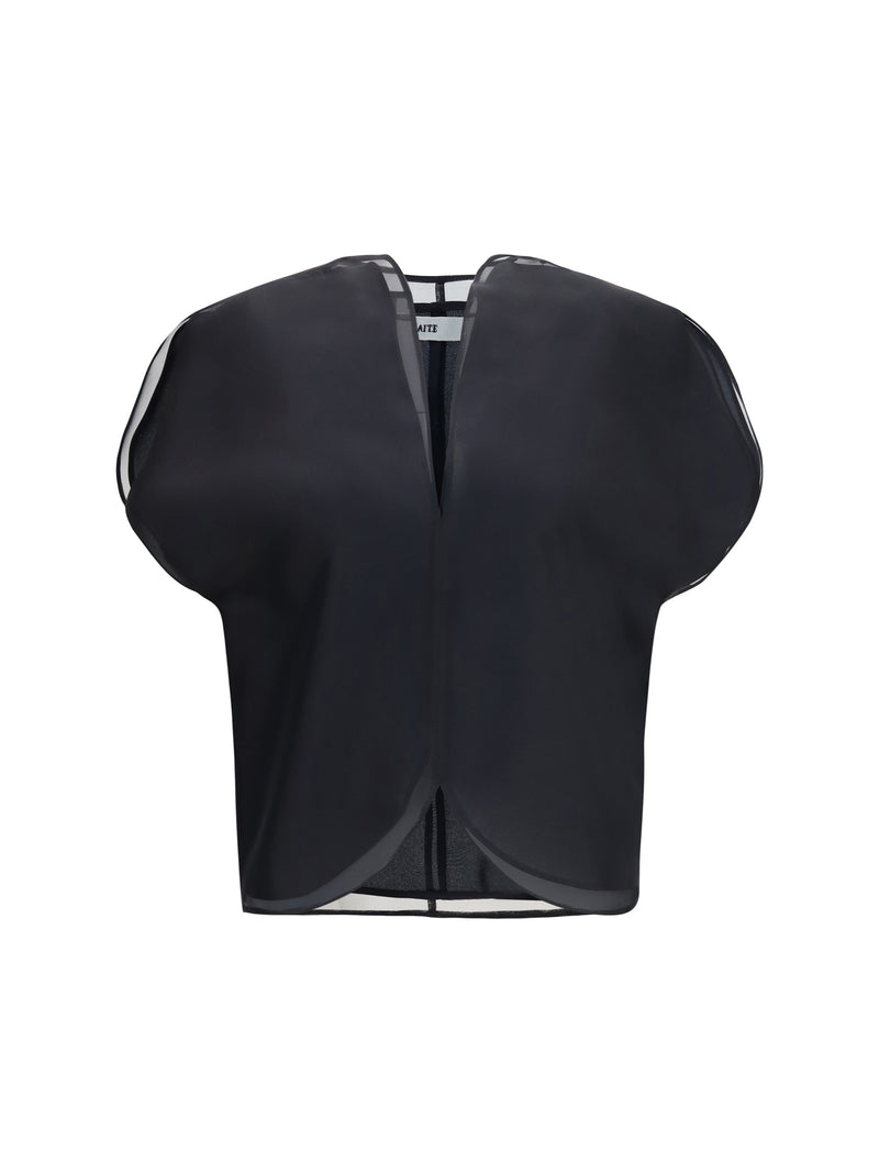 Khaite Khaite Briar Silk Organza Top Black - World Class Fashion