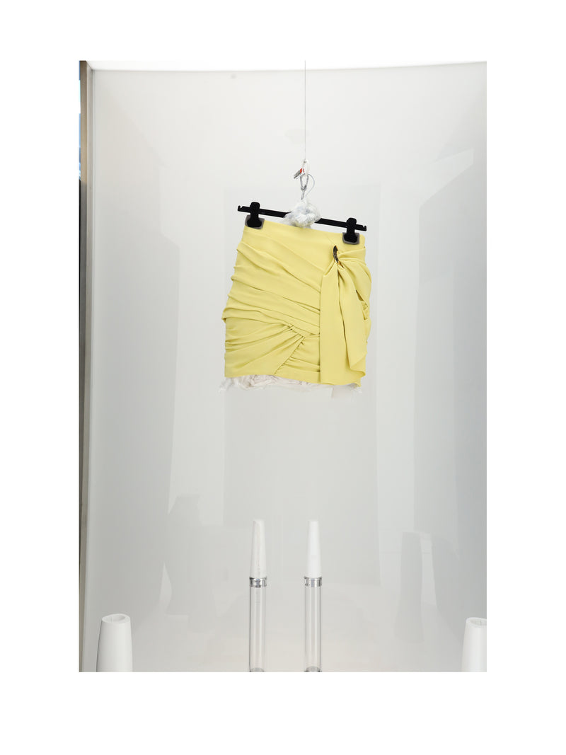 Celine Celine Draped Mini Skirt Yellow Women - World Class Fashion