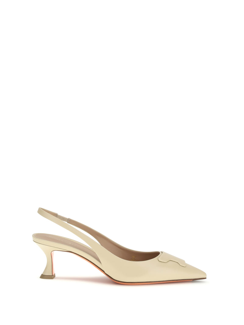 Santoni Santoni Taylor Slingback Pumps Light Brown - World Class Fashion
