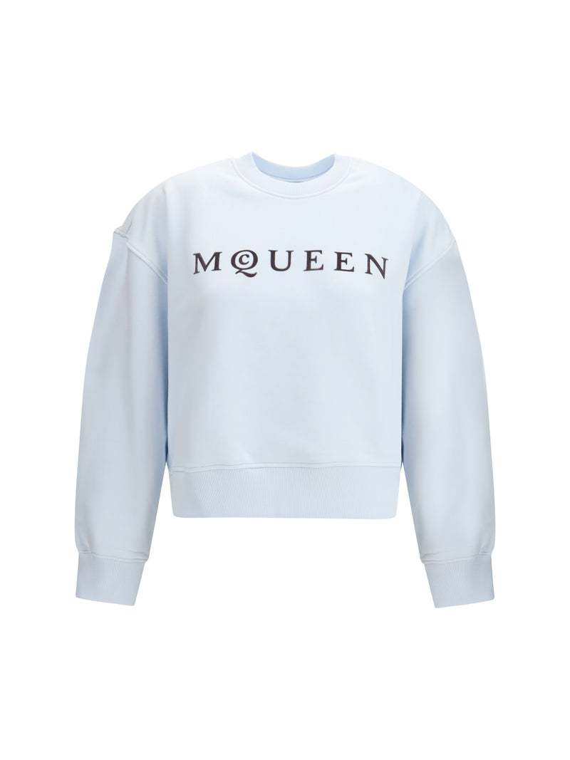Alexander McQueen Alexander McQueen Logo Printed Sweatshirt Ice Blue - World Class Fashion