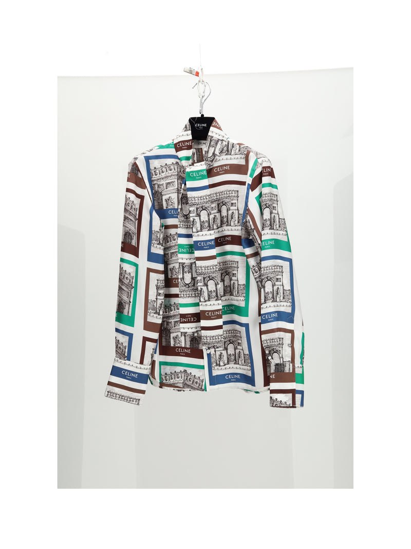 Celine Celine Lavalliere Small Shirt White Multicolor - World Class Fashion