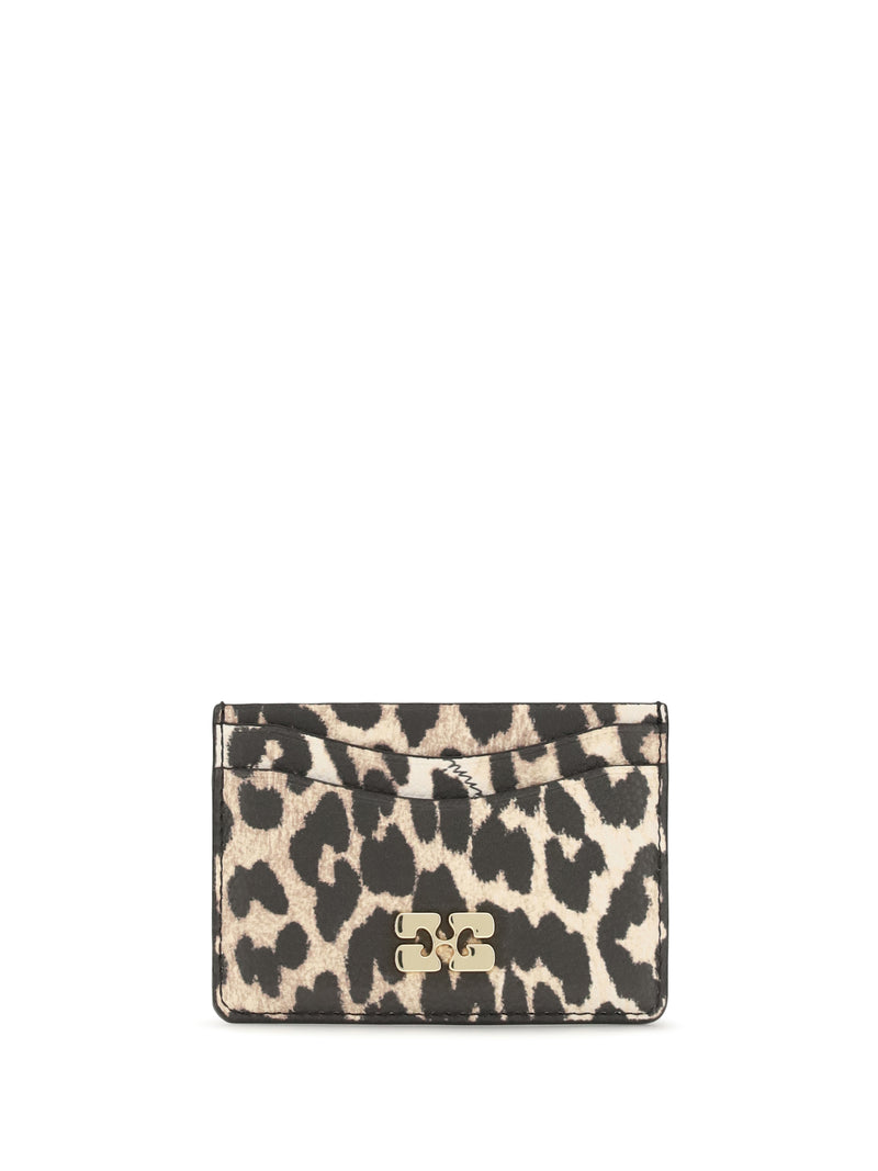 Ganni Ganni Bou Animal Print Card Holder Almond Milk - World Class Fashion