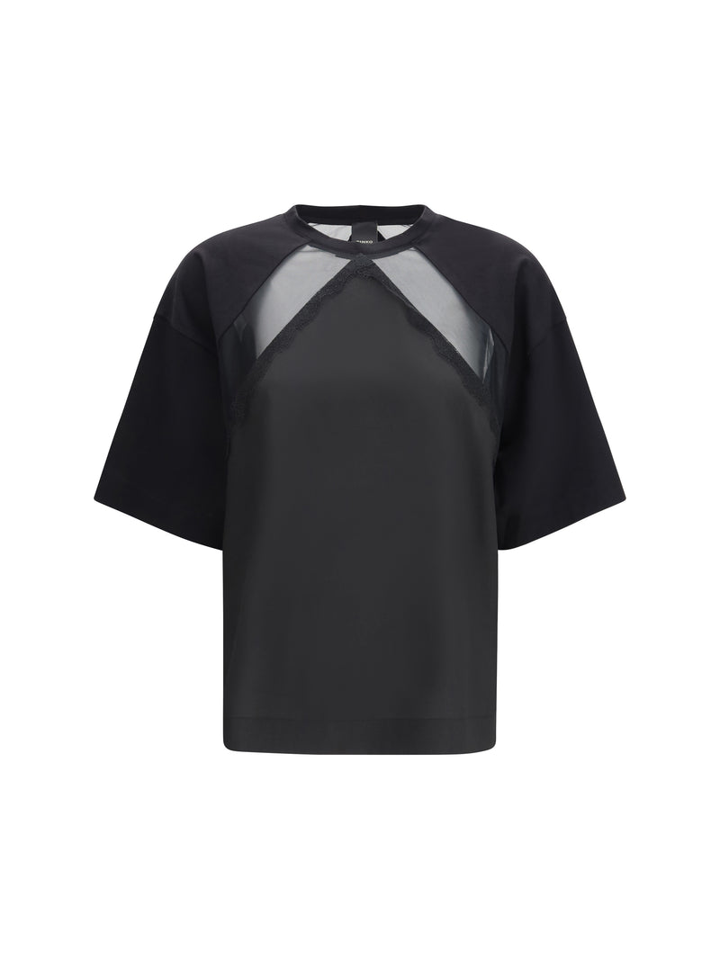Pinko Pinko Stephanie T-shirt Nero Limousine - World Class Fashion