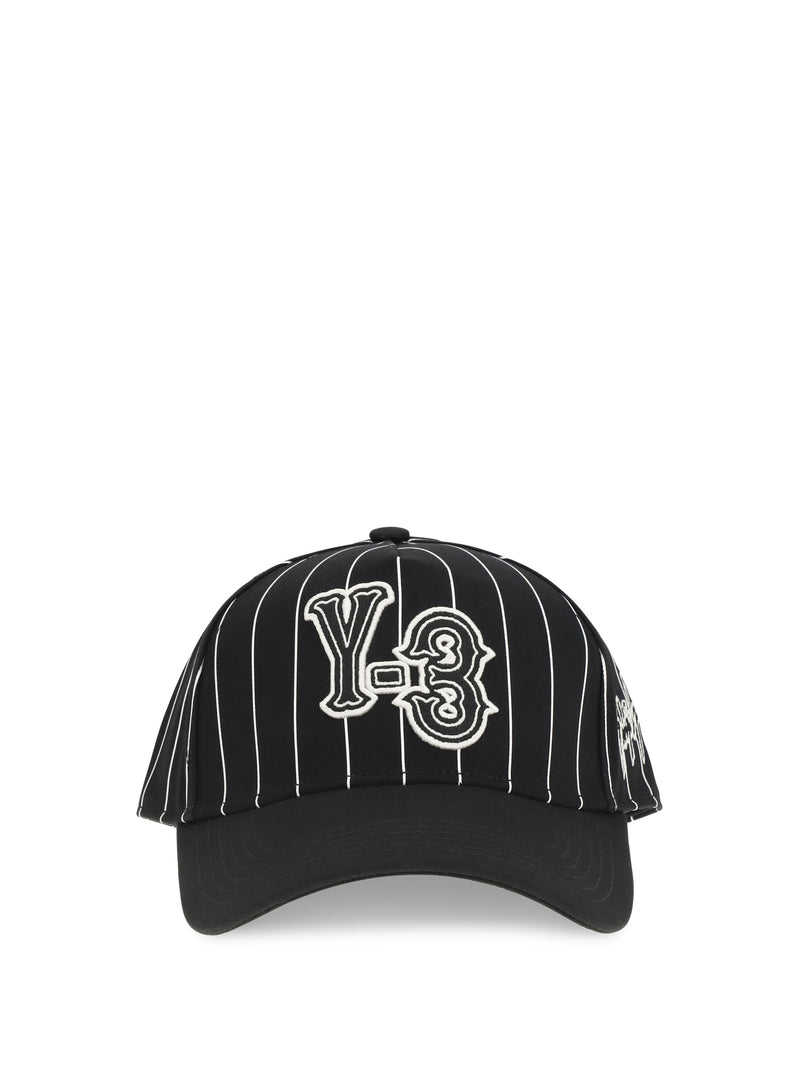 Y-3 Y-3 Pinstripe Baseball Cap Black - World Class Fashion