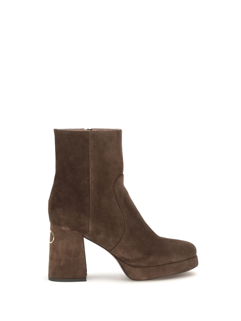 Valentino Garavani Valentino Garavani Platform Ankle Boots Ebony Brown - World Class Fashion