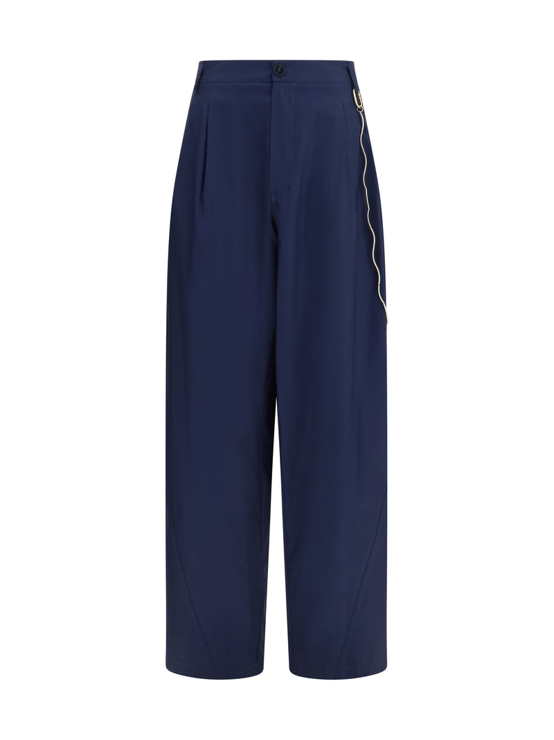 Darkpark Darkpark Phebe Chain Adorned Wide-leg Pants Blue Navy - World Class Fashion