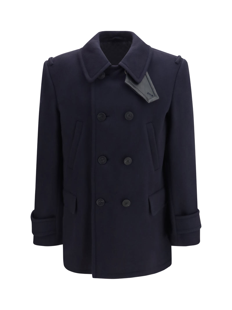 Burberry Burberry Wool Cashmere Pea Coat Navy - World Class Fashion