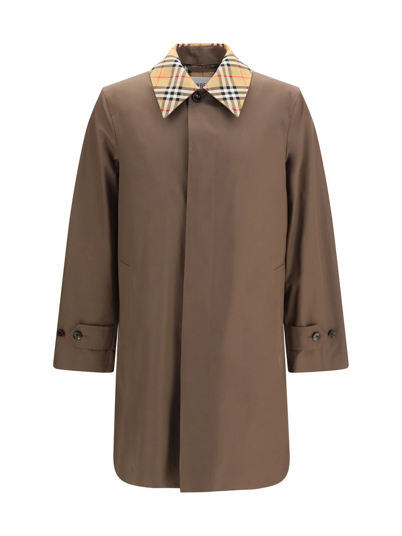 Burberry Burberry Tottenham Cotton Gabardine Coat Sepia Brown - World Class Fashion