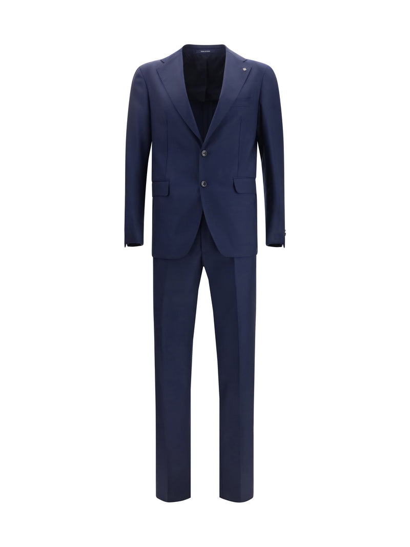 Tagliatore Tagliatore Single-breasted Virgin Wool Suit Navy - World Class Fashion