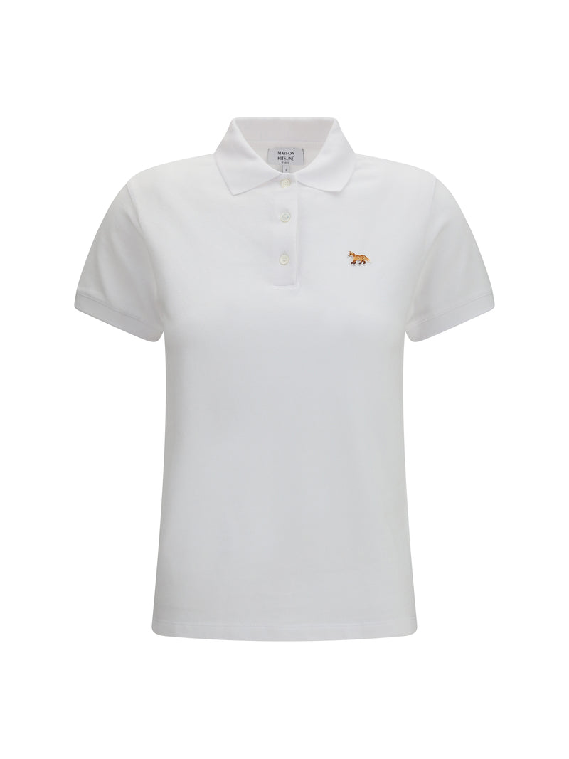 Maison Kitsuné Maison Kitsuné Fox Embroidered Polo Shirt White - World Class Fashion