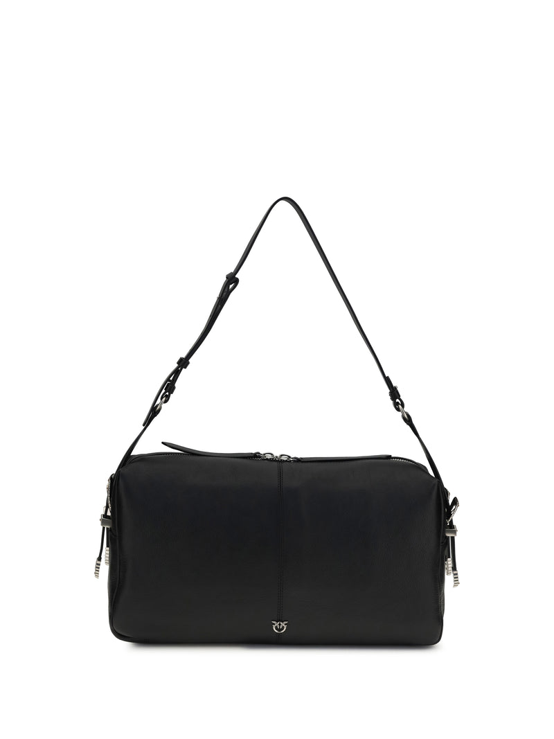 Pinko Pinko Large Keeper Shoulder Bag Nero-Old Silver - World Class Fashion