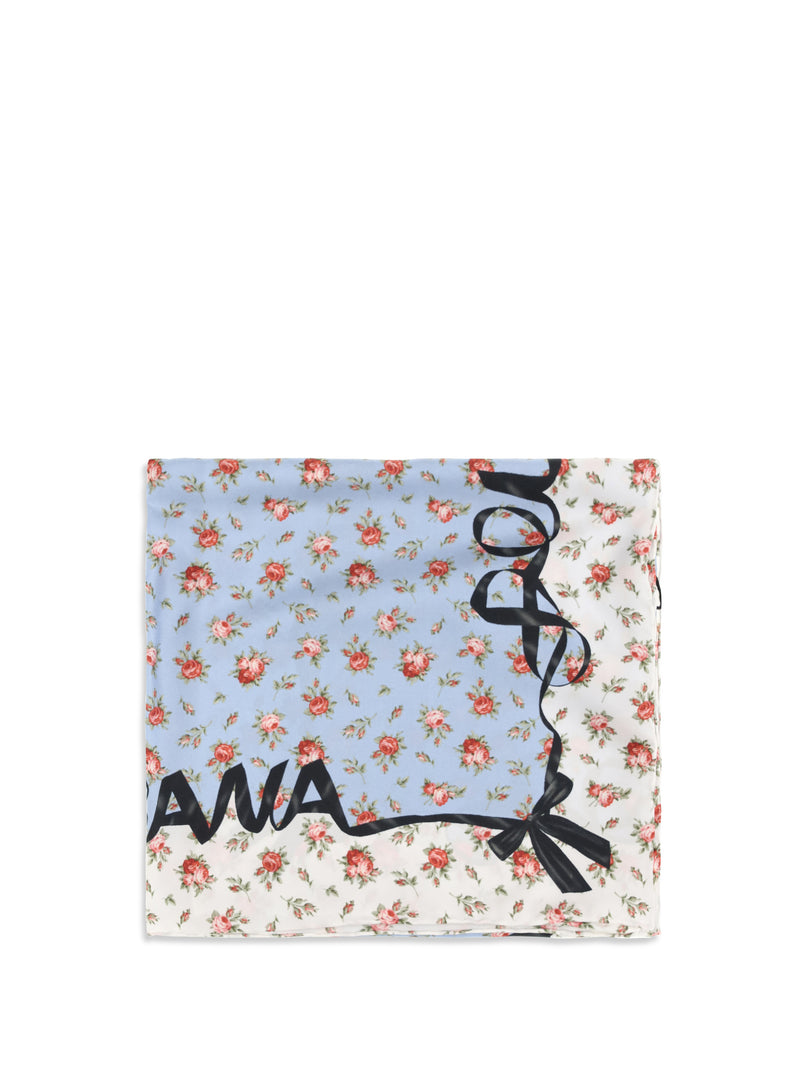 Dolce & Gabbana Dolce & Gabbana Silk Scarf Rose Print Roselline F.Celeste - World Class Fashion
