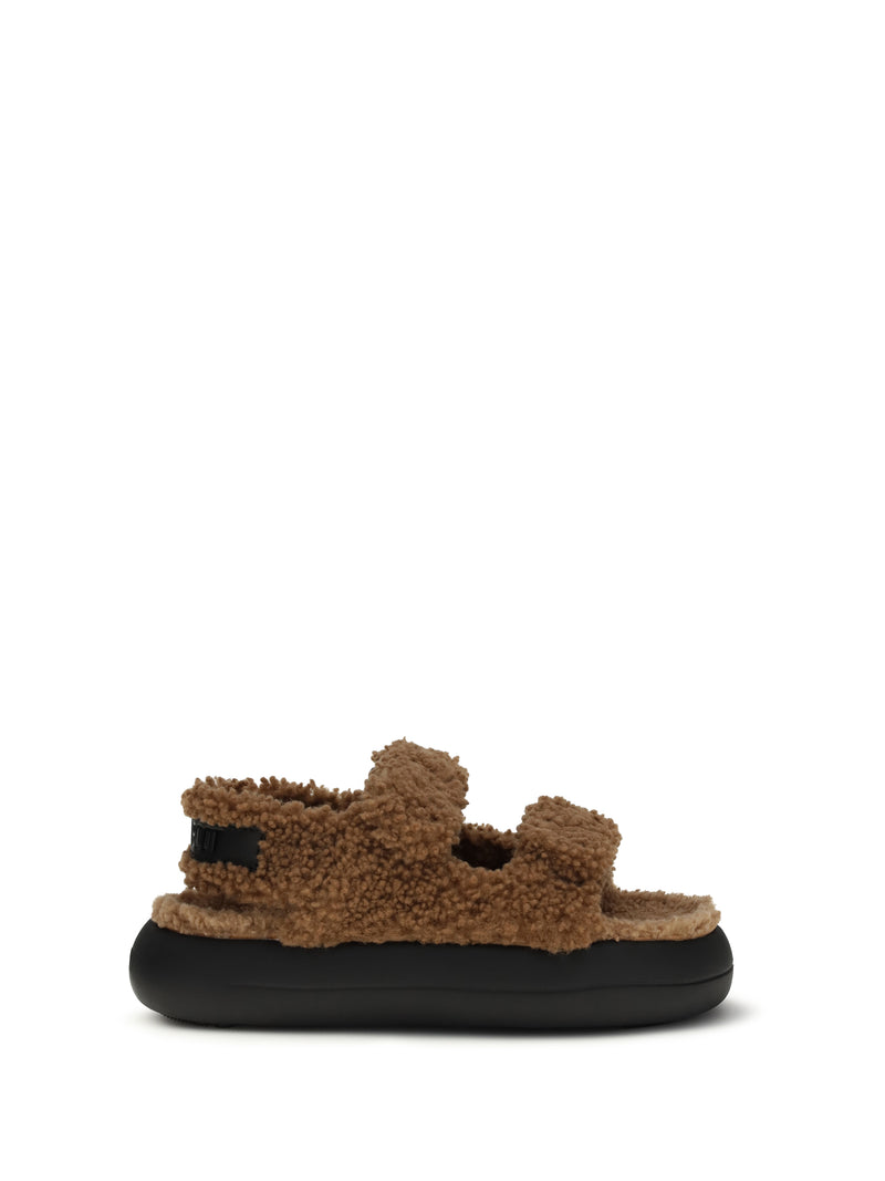 Moon Boot Moon Boot The Fur-lined Sandals Cognac - World Class Fashion