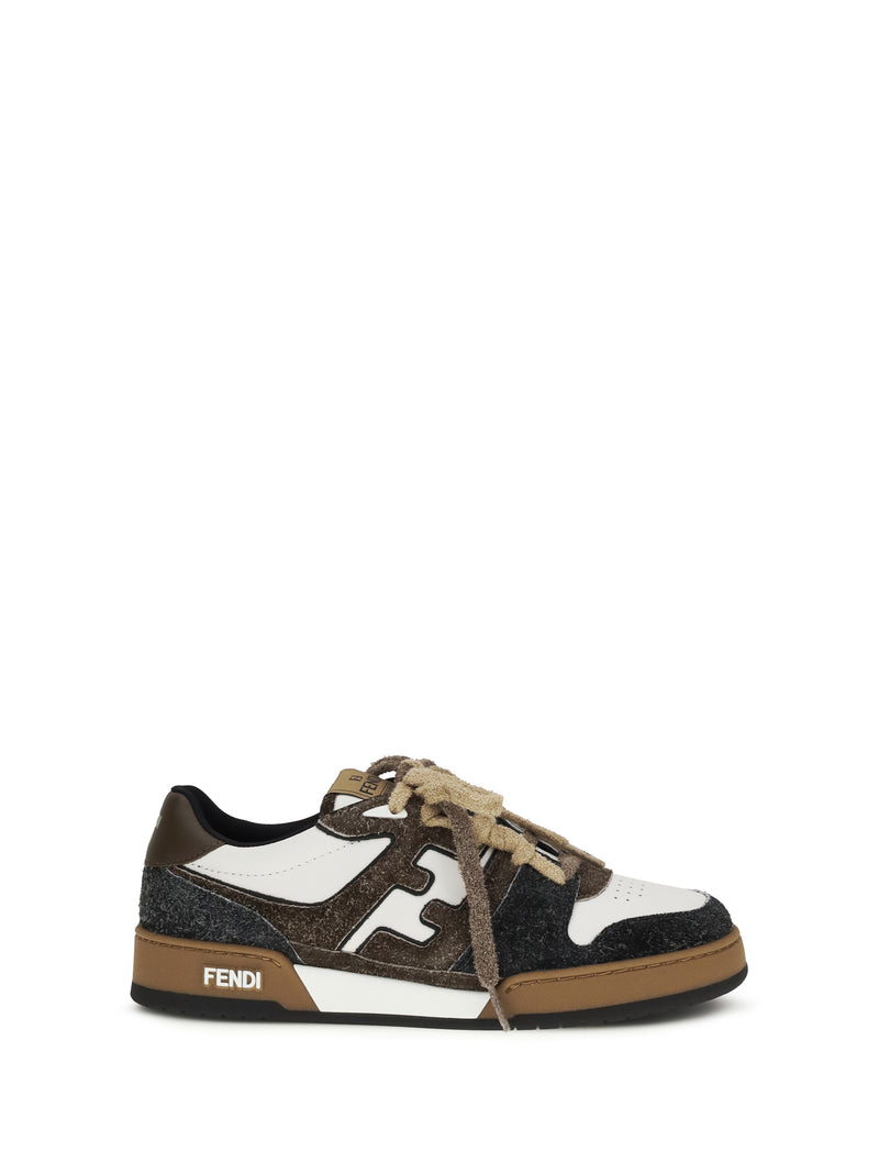 Fendi Fendi Leather Sneakers Asfalto+Ted+Bianco Men - World Class Fashion