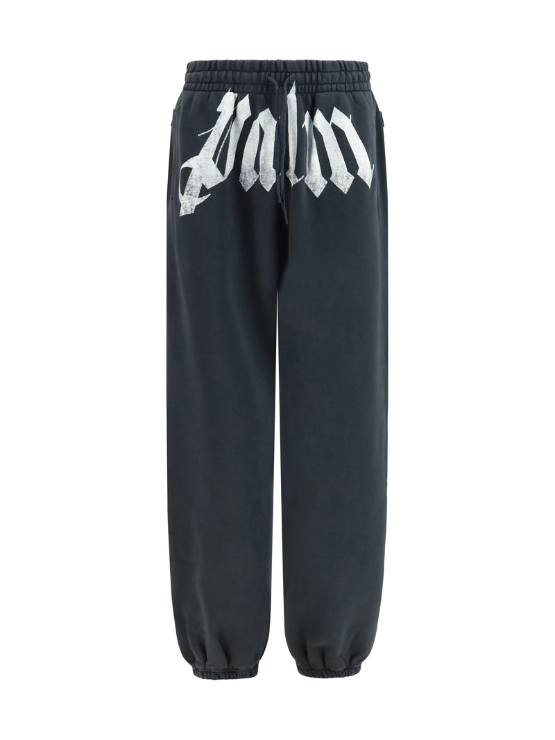 Palm Angels Palm Angels Sweatpants with Drawstring Black-Off White - World Class Fashion