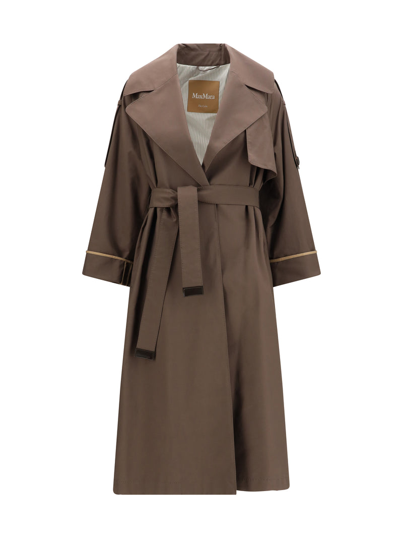 Max Mara The Cube Max Mara The Cube Gabardina de sarga de mezcla de algodón Cioccolato - World Class Fashion