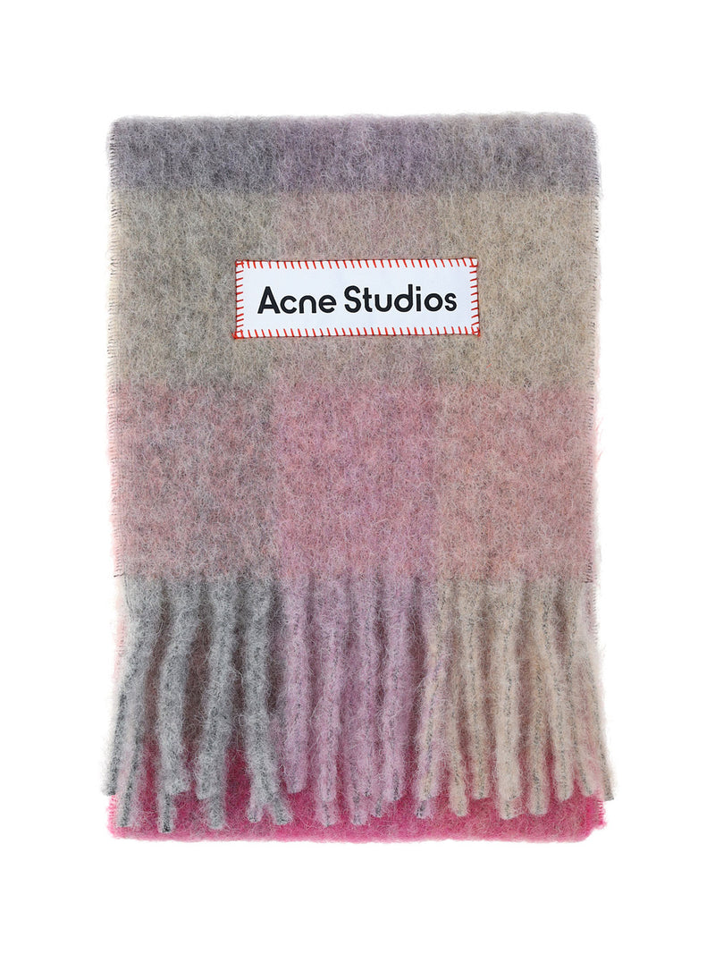 Acne Studios Acne Studios Check Scarf Fuchsia/Lilac/Pink - World Class Fashion