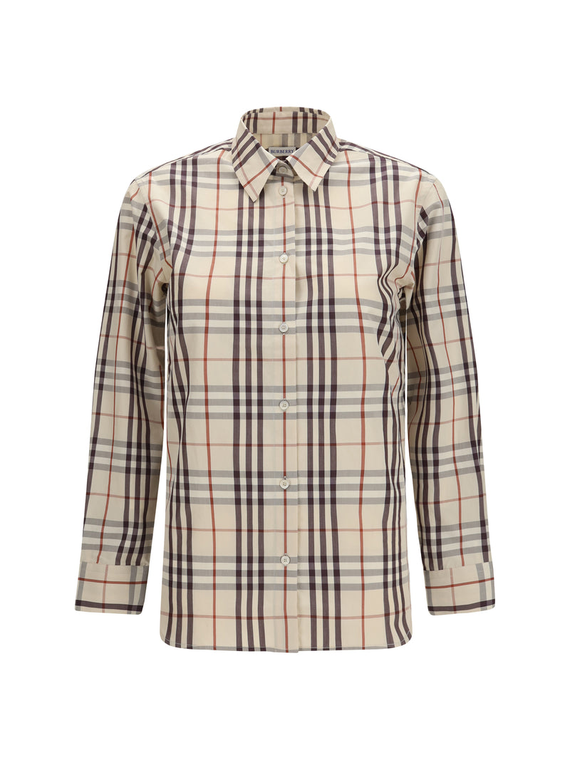 Burberry Burberry Regular Fit Check Cotton Shirt Almond Beige - World Class Fashion