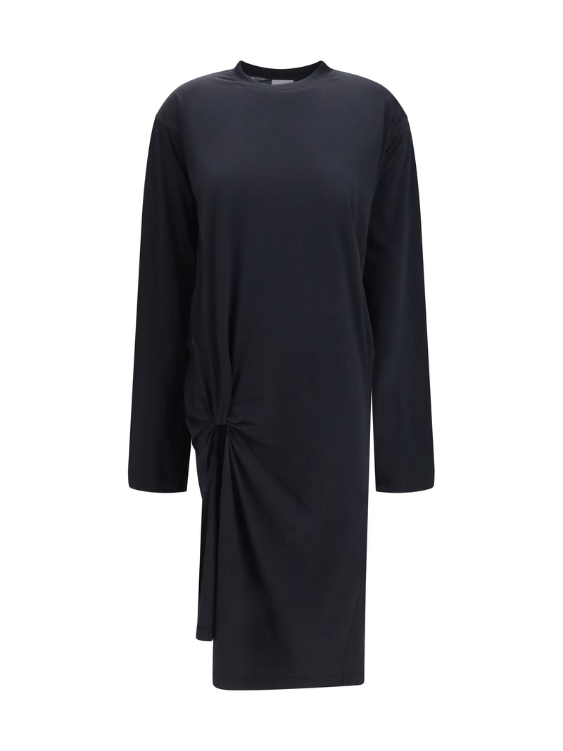 Balenciaga Balenciaga Twisted-knot Cotton Dress Black - World Class Fashion