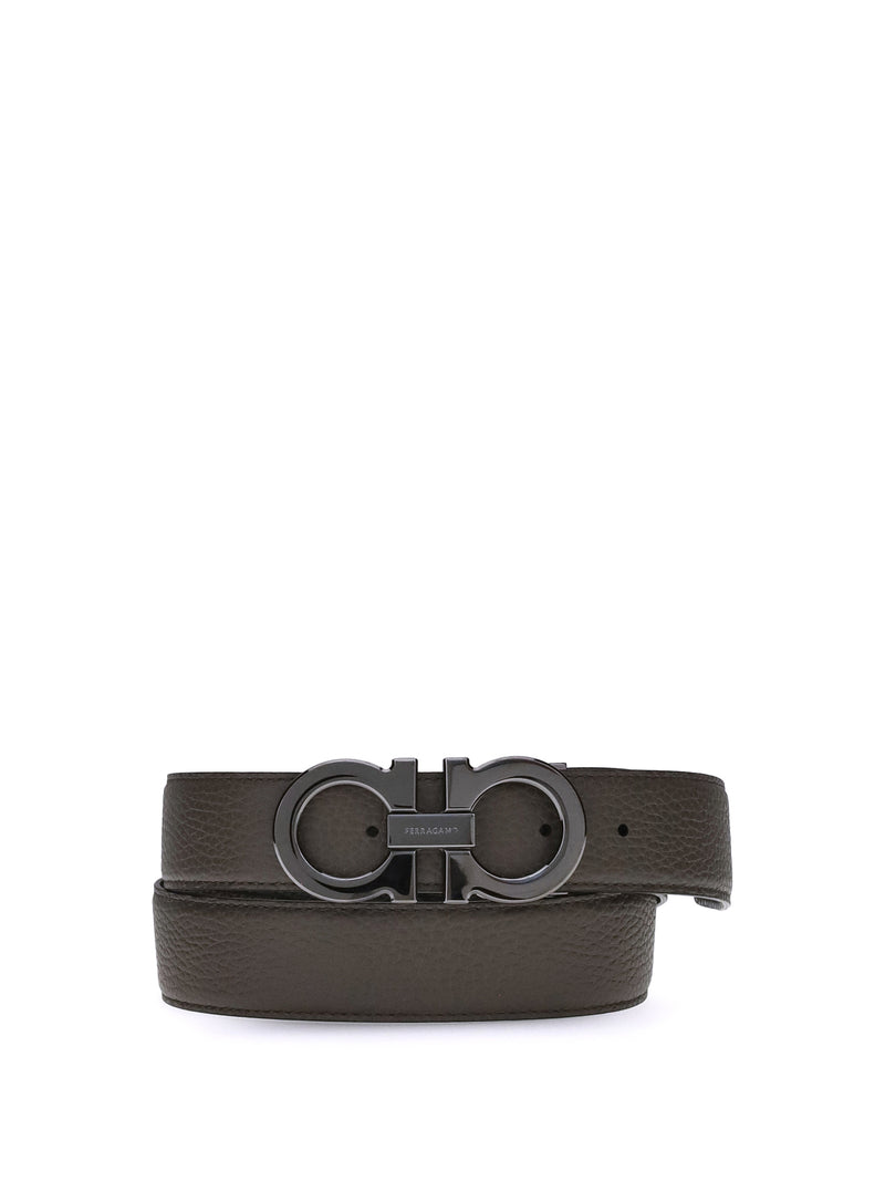 Ferragamo Ferragamo Reversible Gancini Belt Concrete - World Class Fashion