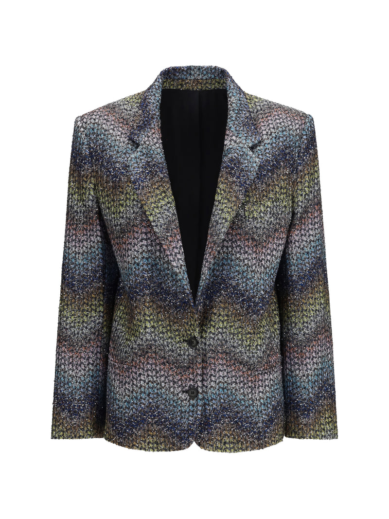 Missoni Missoni Single-breasted Lamé Viscose Blazer Multicolor - World Class Fashion