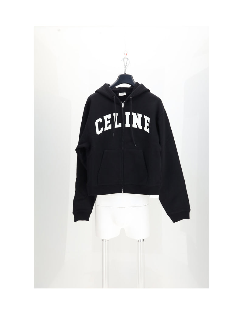 Celine Celine Relaxed Zipped Hoodie Black/White - World Class Fashion