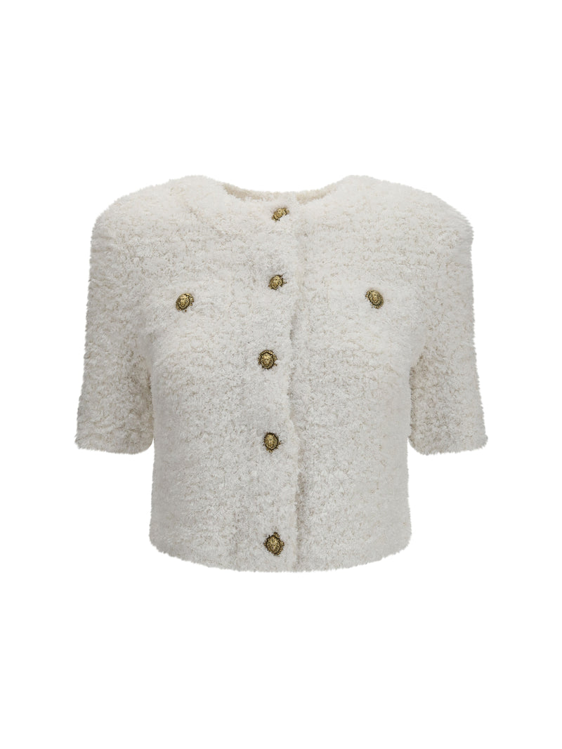 Balmain Balmain Tweed Plumetis Cardigan Naturel - World Class Fashion
