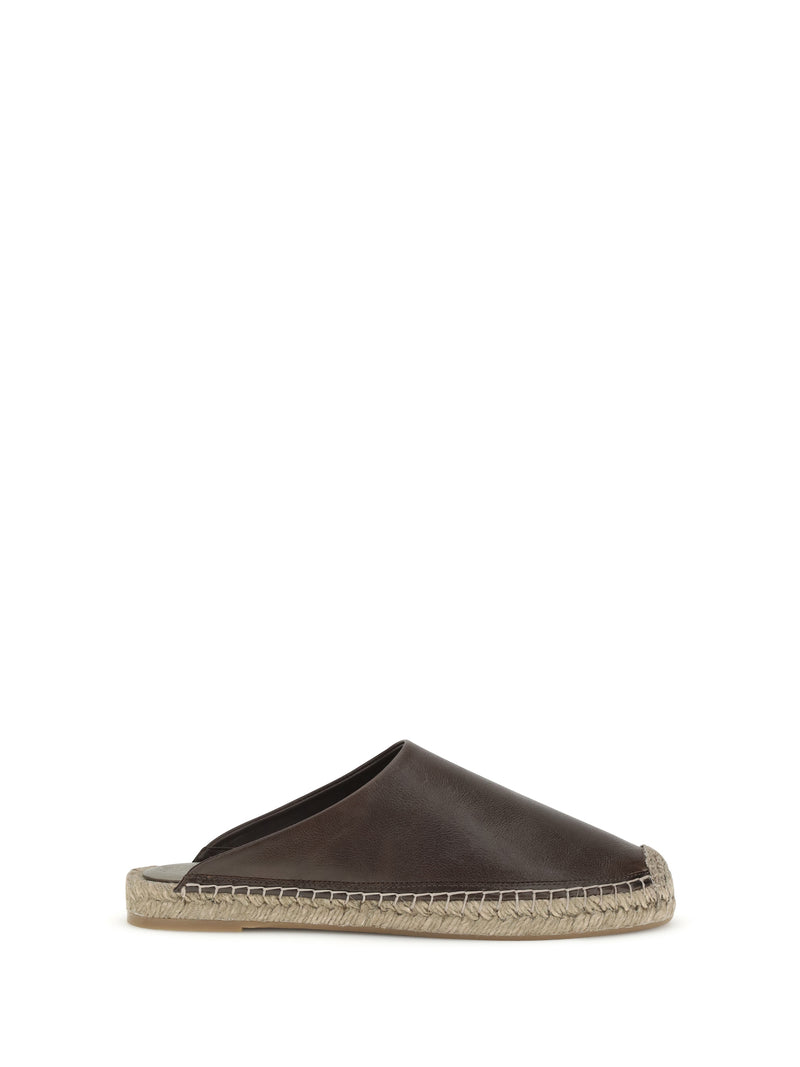 Brunello Cucinelli Brunello Cucinelli Leather Espadrilles Mules - World Class Fashion