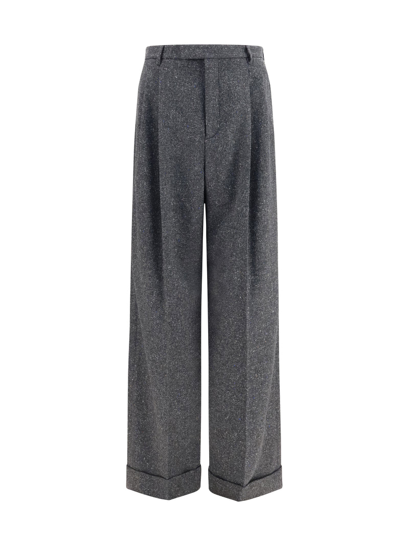 Valentino Valentino Tailored Wool and Silk-blend Pants Grey Multicolor - World Class Fashion