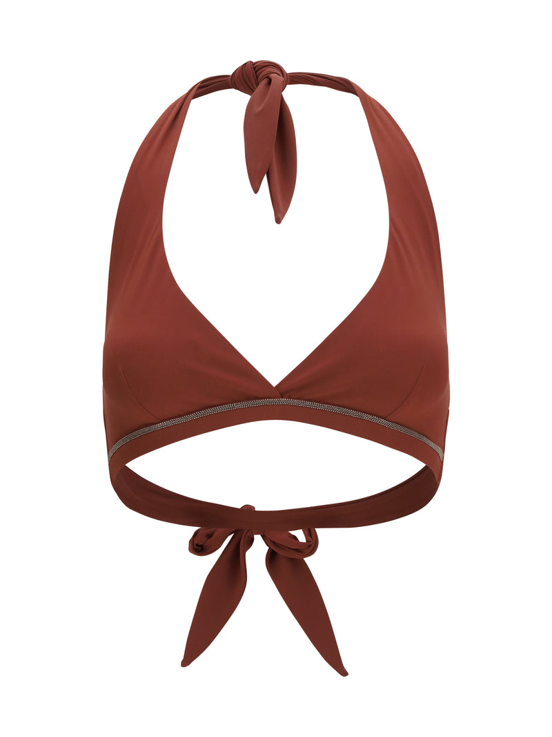 Brunello Cucinelli Brunello Cucinelli Triangle Bikini Top Red Pear - World Class Fashion
