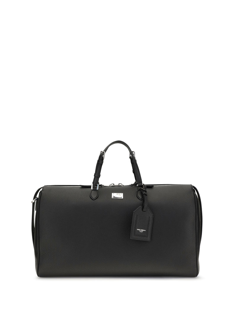 Dolce & Gabbana Dolce & Gabbana Vittoria Calfskin Travel Bag Black - World Class Fashion