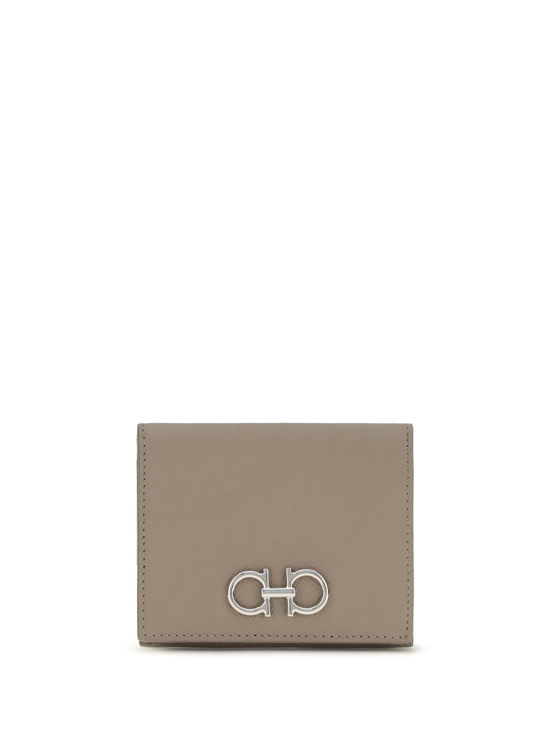 Ferragamo Ferragamo Gancini Wallet Taupe Grey - World Class Fashion