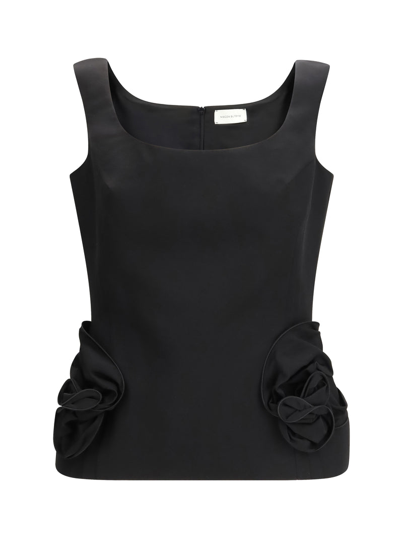 Magda Butrym Magda Butrym Floral Appliqué Top Black Women - World Class Fashion