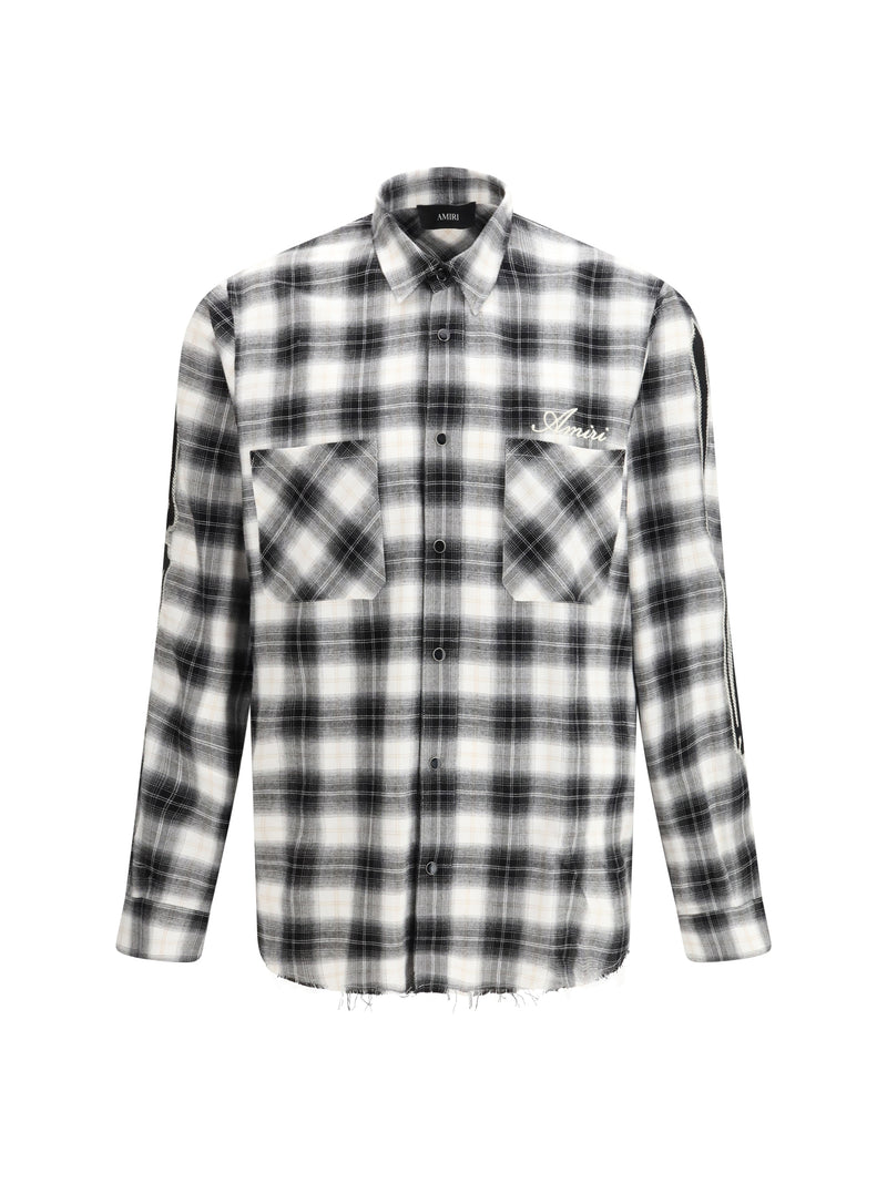 Amiri Amiri Oversized Plaid Shirt Black Men - World Class Fashion