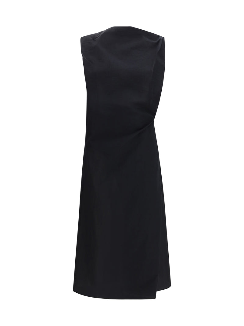 Jacquemus Jacquemus Draped Midi Dress Black - World Class Fashion