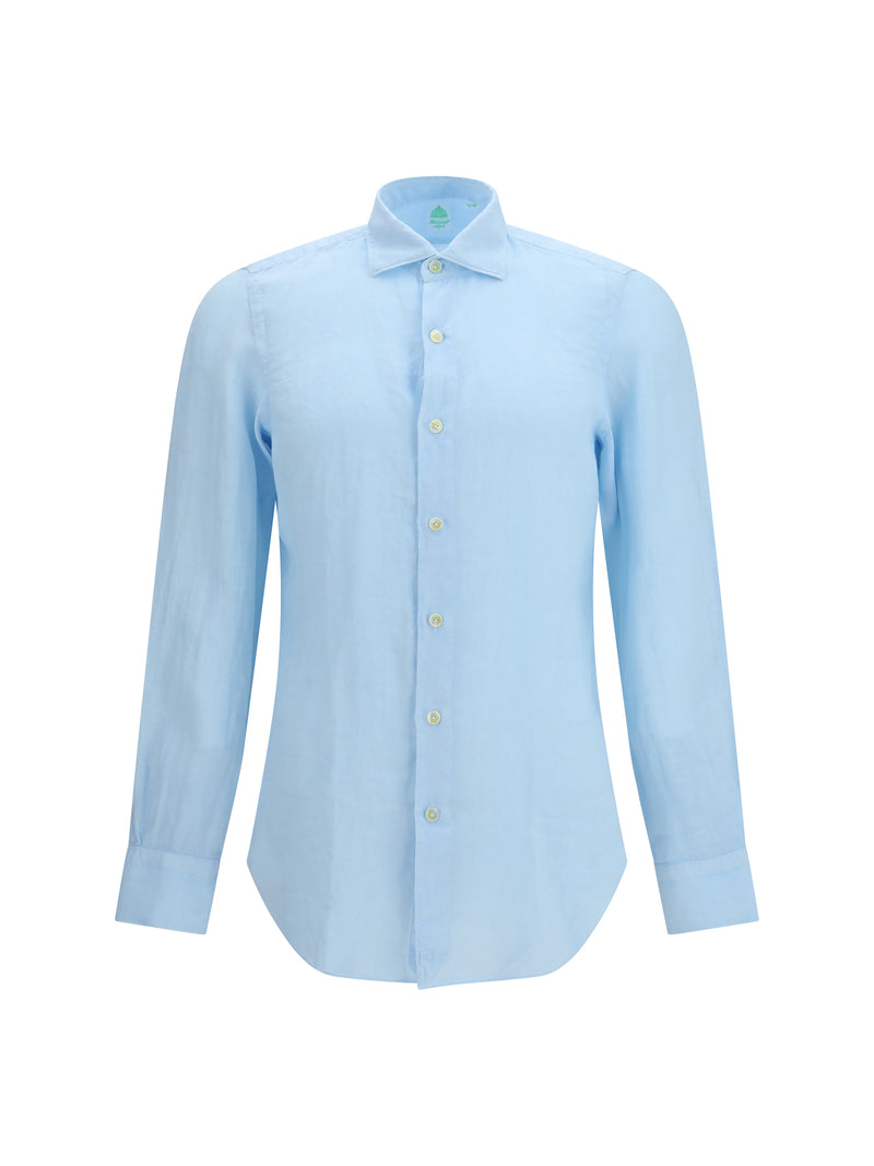 Finamore Finamore Tokyo Slim Fit Sports Shirt Light Blue - World Class Fashion