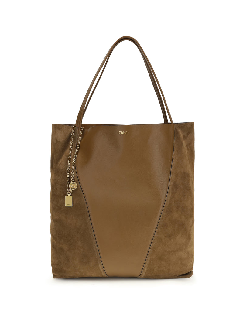 Chloe Chloé Spin Tote Bag Grenadine Leather and Suede - World Class Fashion
