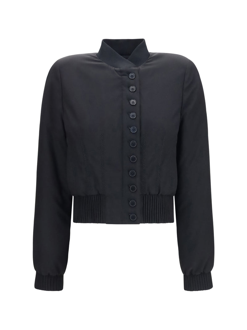 Alexander McQueen Chaqueta bomber con botones Alexander McQueen Negra - World Class Fashion