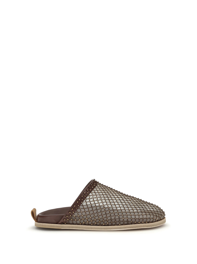 Forte_forte Forte_forte Mesh Mules With Rhinestones - World Class Fashion