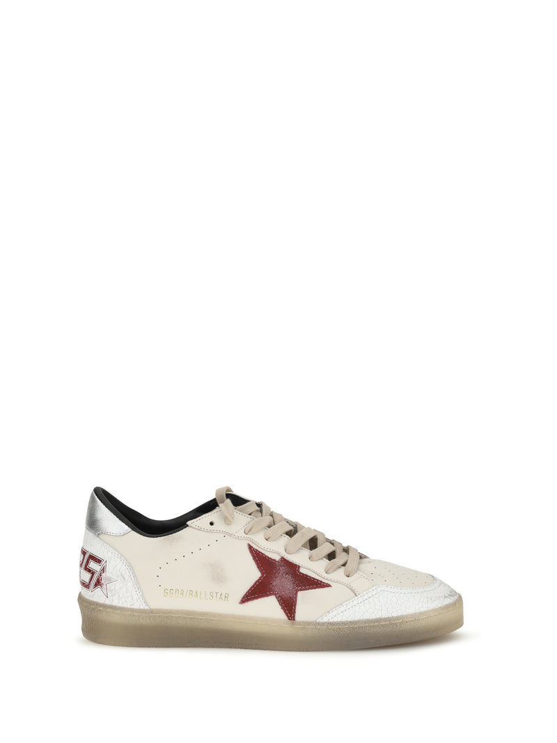 Golden Goose Golden Goose Ball Star Sneakers Butter Beige/White/Red/Silver - World Class Fashion