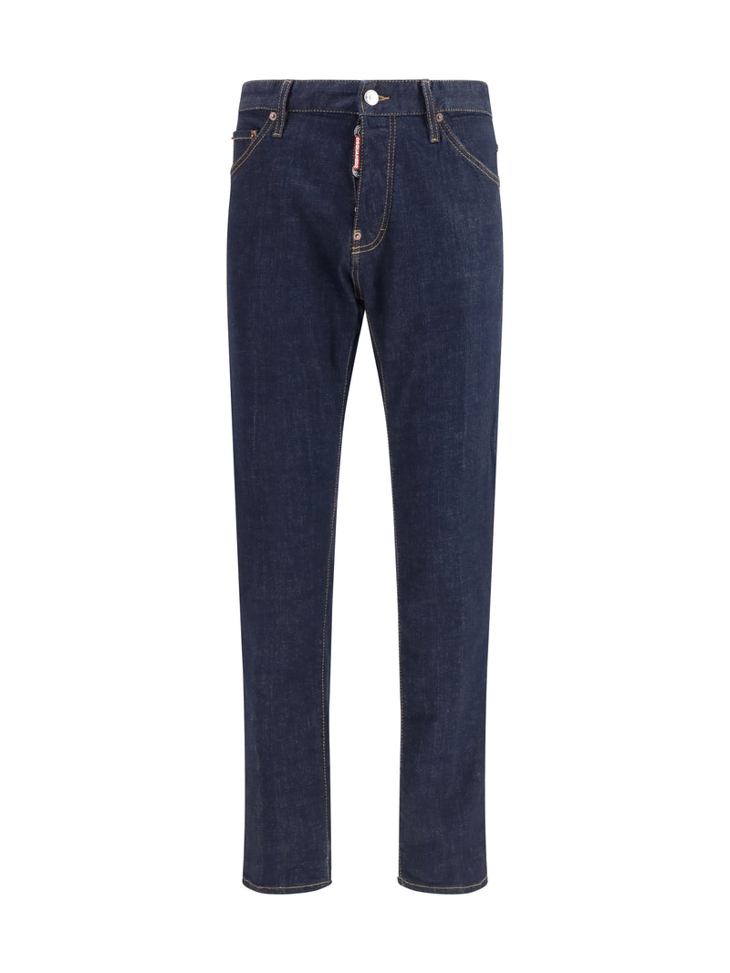 Dsquared2 Dsquared2 Long Stretch Cotton Jeans Navy Blue - World Class Fashion